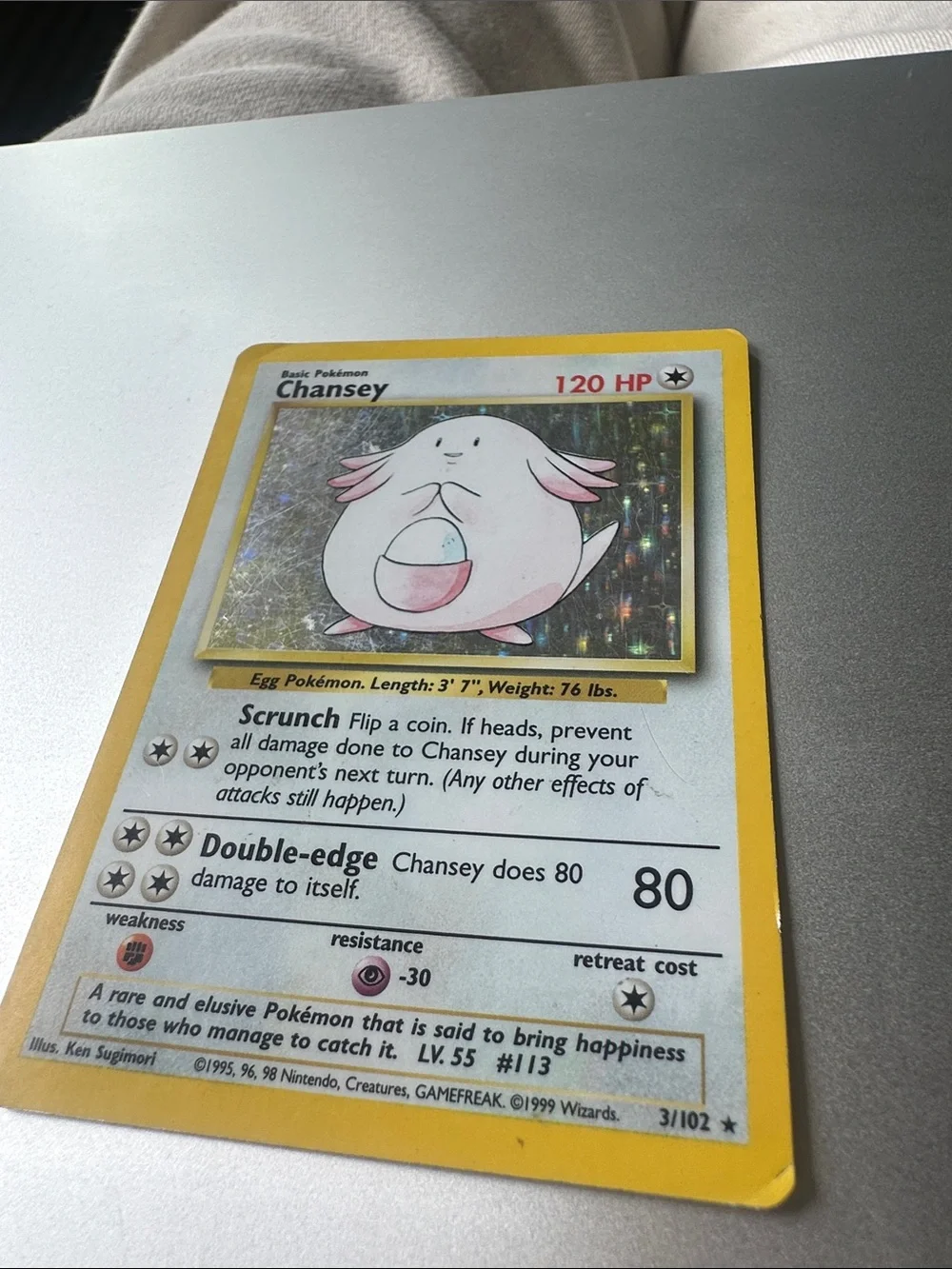 Chansey Holo Pokémon Card (3/102)